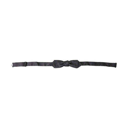 Dolce & Gabbana Dark Gray Silk Adjustable Neck Men Papillon Bow Tie