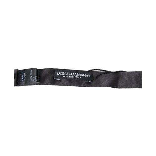 Dolce & Gabbana Dark Gray Silk Adjustable Neck Men Papillon Bow Tie