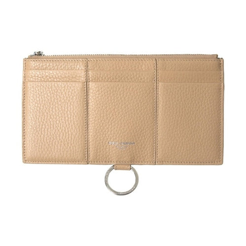 Beige Leather Shoulder Cardholder Shoulder Strap Wallet