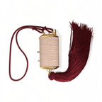 Dolce & Gabbana Pink Exotic Leather Mini Mirror Tassel Makeup Bag