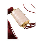 Dolce & Gabbana Pink Exotic Leather Mini Mirror Tassel Makeup Bag