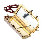 Dolce & Gabbana Pink Exotic Leather Mini Mirror Tassel Makeup Bag
