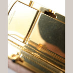 Dolce & Gabbana Pink Exotic Leather Mini Mirror Tassel Makeup Bag