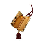 Dolce & Gabbana Pink Exotic Leather Mini Mirror Tassel Makeup Bag