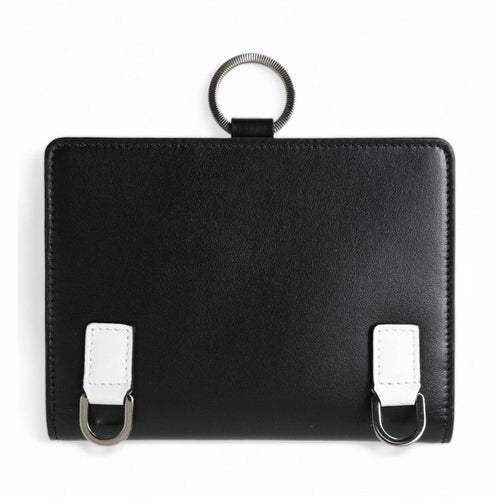 Dolce & Gabbana Black Leather Crystal Embellished Card Holder Wallet