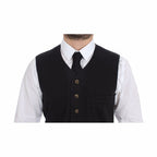 Dolce & Gabbana Black Cotton Viscose Dress Vest Blazer
