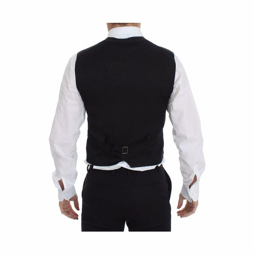 Dolce & Gabbana Black Cotton Viscose Dress Vest Blazer
