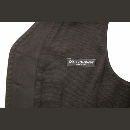 Dolce & Gabbana Black Cotton Viscose Dress Vest Blazer
