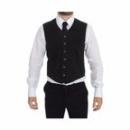 Dolce & Gabbana Black Cotton Viscose Dress Vest Blazer