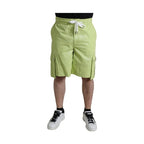 Dolce & Gabbana Light Green Cotton Men Cargo Bermuda Shorts