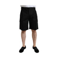 Dolce & Gabbana Black Cotton Stretch Cargo Bermuda Shorts