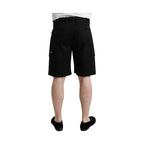 Dolce & Gabbana Black Cotton Stretch Cargo Bermuda Shorts