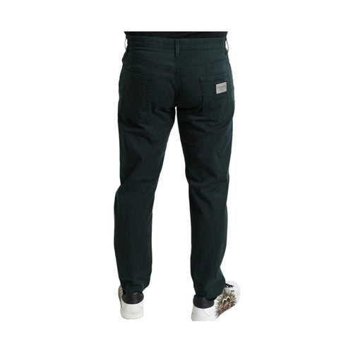 Dolce & Gabbana Green Cotton Stretch Skinny Men Denim Jeans