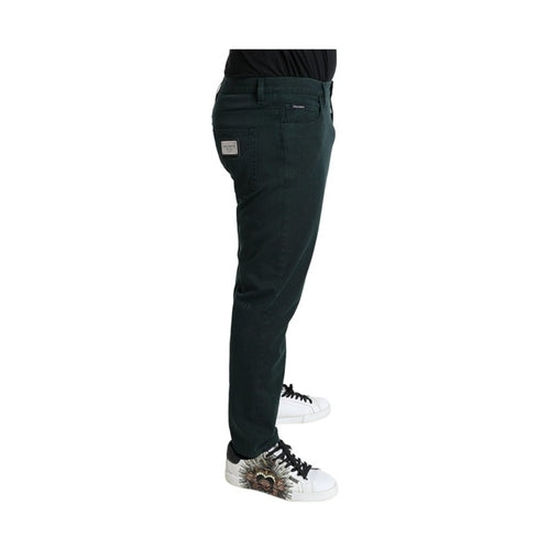 Dolce & Gabbana Green Cotton Stretch Skinny Men Denim Jeans