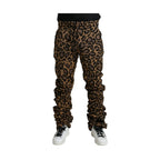 Dolce & Gabbana Brown Leopard Jacquard Jogger Pants