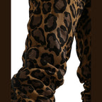 Dolce & Gabbana Brown Leopard Jacquard Jogger Pants