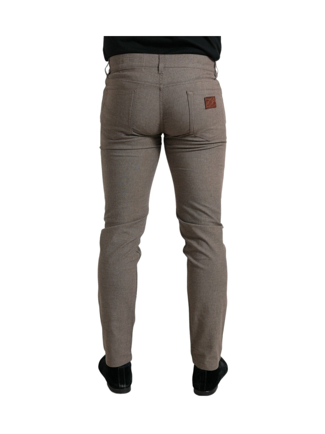 Dolce & Gabbana Brown Cotton Stretch Skinny Men Pants