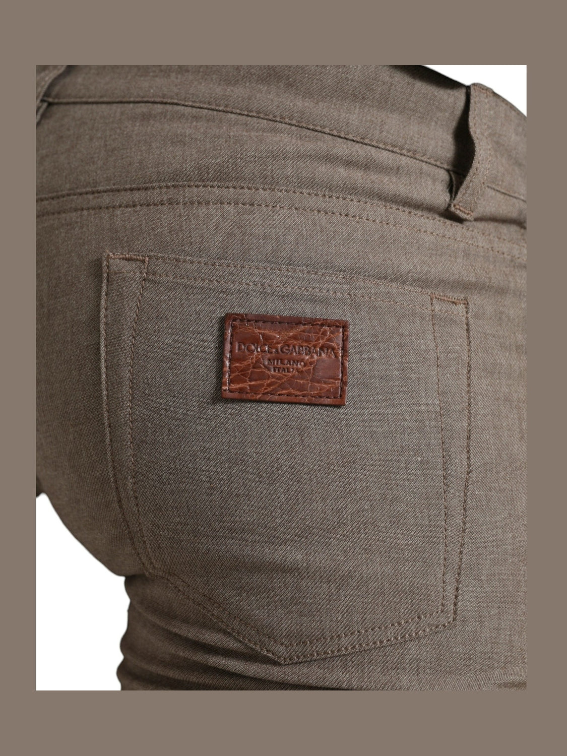 Dolce & Gabbana Brown Cotton Stretch Skinny Men Pants