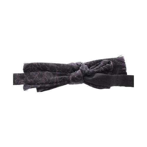 Dolce & Gabbana Gray Black Wool Bow Tie