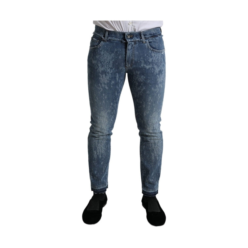 Dolce & Gabbana Blue Washed Skinny Cotton Stretch Denim Jeans