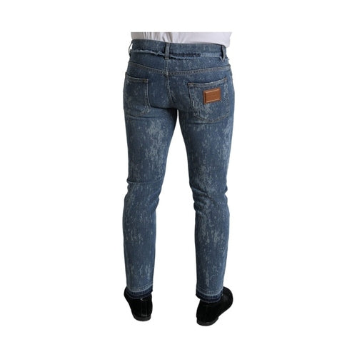 Dolce & Gabbana Blue Washed Skinny Cotton Stretch Denim Jeans
