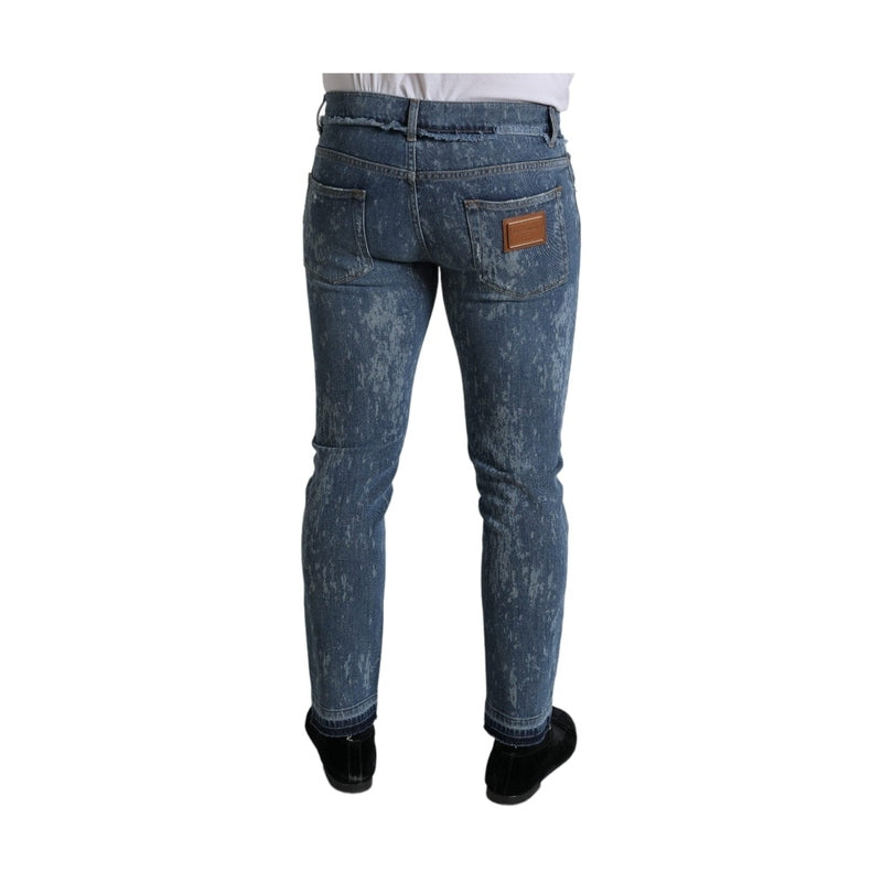 Dolce & Gabbana Blue Washed Skinny Cotton Stretch Denim Jeans