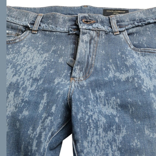 Dolce & Gabbana Blue Washed Skinny Cotton Stretch Denim Jeans