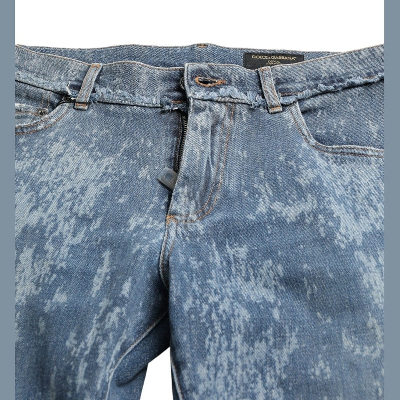 Dolce & Gabbana Blue Washed Skinny Cotton Stretch Denim Jeans