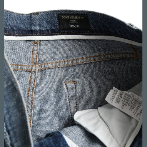 Dolce & Gabbana Blue Washed Skinny Cotton Stretch Denim Jeans