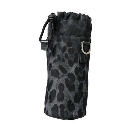 Dolce & Gabbana Black Leopard Round Slim Tote Bottle Cage Bag