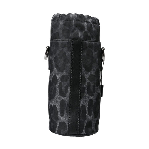 Dolce & Gabbana Black Leopard Round Slim Tote Bottle Cage Bag