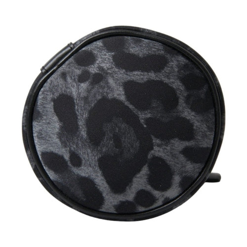 Dolce & Gabbana Black Leopard Round Slim Tote Bottle Cage Bag