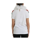 Dolce & Gabbana White Cotton Christmas Sequin Fur T-shirt