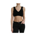 Dolce & Gabbana Black Cropped Cashmere V-neck Bustier Top