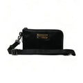 Dolce & Gabbana Black Nylon Logo Plaque Keyring Pouch Clutch Bag