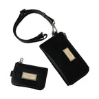 Dolce & Gabbana Black Nylon Logo Plaque Keyring Pouch Clutch Bag