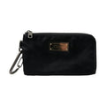 Dolce & Gabbana Black Nylon Logo Plaque Keyring Pouch Clutch Bags
