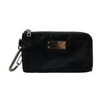Dolce & Gabbana Black Nylon Logo Plaque Keyring Pouch Clutch Bags