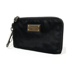 Dolce & Gabbana Black Nylon Logo Plaque Keyring Pouch Clutch Bags