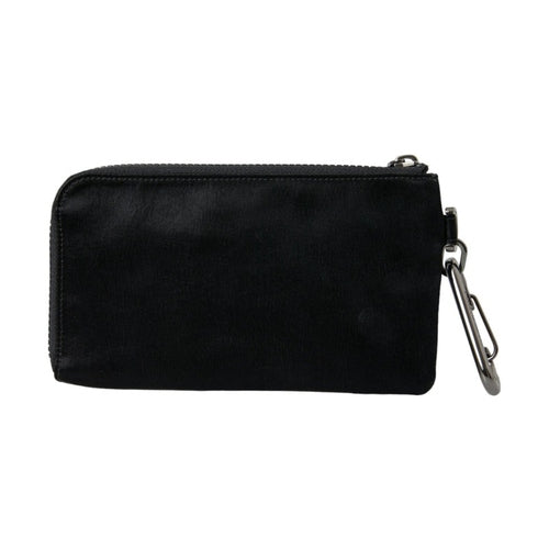 Dolce & Gabbana Black Nylon Logo Plaque Keyring Pouch Clutch Bags