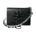Dolce & Gabbana Black White Leather Crystal Embellished Cardholder Wallet