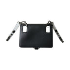 Dolce & Gabbana Black White Leather Crystal Embellished Cardholder Wallet
