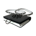 Dolce & Gabbana Black White Leather Crystal Embellished Cardholder Wallet
