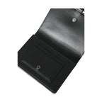 Dolce & Gabbana Black White Leather Crystal Embellished Cardholder Wallet