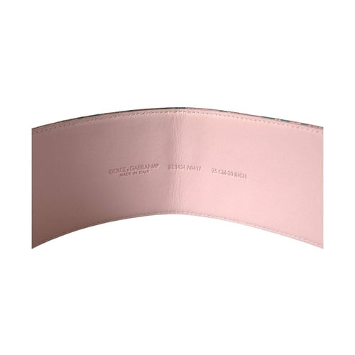 Dolce & Gabbana Multicolor Floral Jacquard Lurex Gold Buckle Belt
