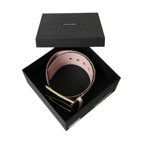 Dolce & Gabbana Multicolor Floral Jacquard Lurex Gold Buckle Belt