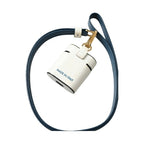 Dolce & Gabbana White Blue Calf Leather Logo Print Strap Airpods Case