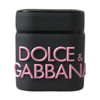 Dolce & Gabbana Black Pink Silicone Embossed Logo Airpods Case