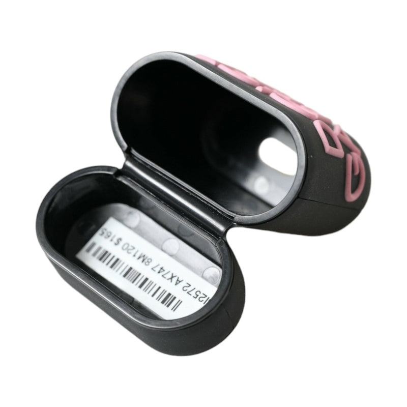Dolce & Gabbana Black Pink Silicone Embossed Logo Airpods Case