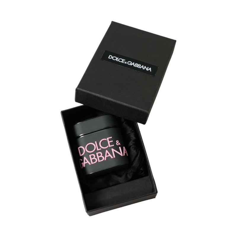 Dolce & Gabbana Black Pink Silicone Embossed Logo Airpods Case